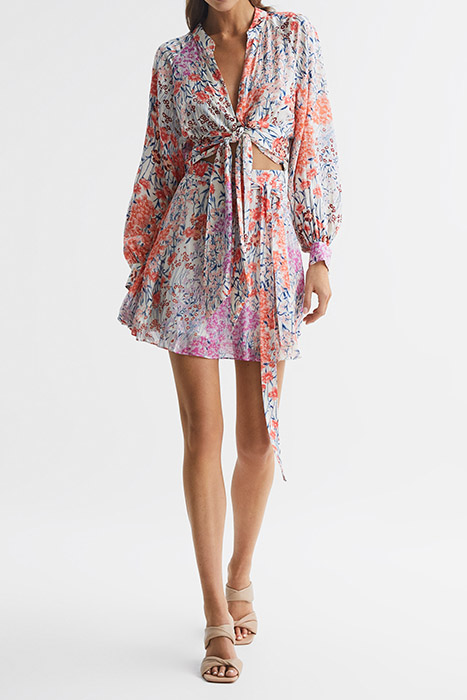 ELLE MINI SKIRT CORAL/WHITE 3