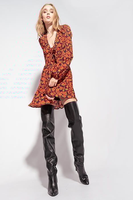 ALTAVELA ABITO CREPE STAMPA FI BLACK/RED MULTI 4