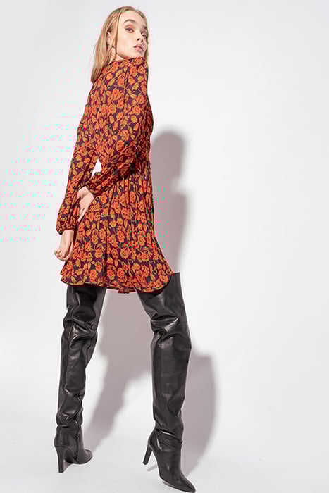 ALTAVELA ABITO CREPE STAMPA FI BLACK/RED MULTI 2