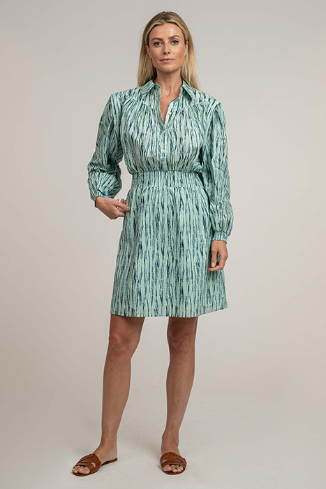 RAINA SHORT DRESS SHIBORI LAGOON 1