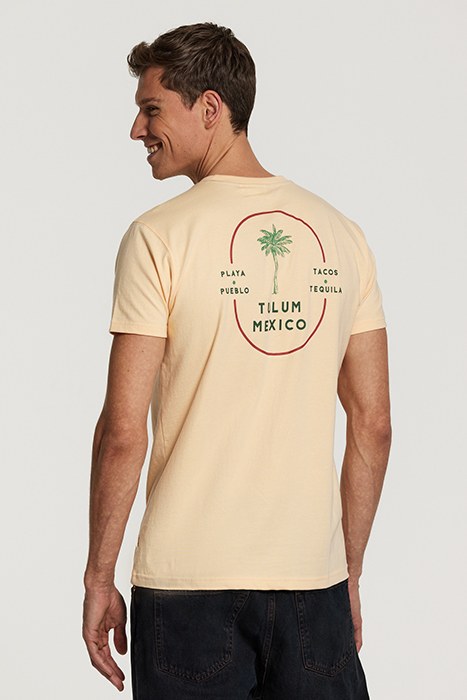 MEN TEE TULUM PALM CAYMAN PEACH ORANGE 6