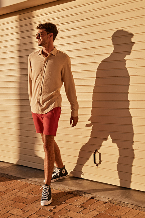 MEN PIQUE SHORTS MAVIS TANDORI SPICE BROWN 6