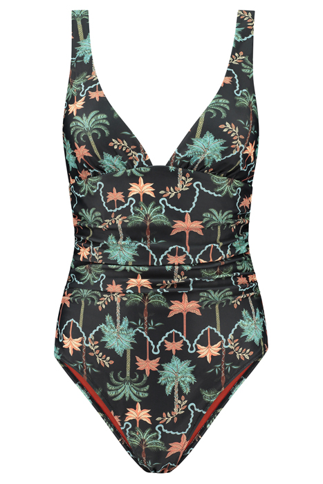 LADIES LARA SWIMSUIT JAIPUR PALM BLACK 5