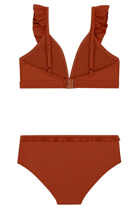 GIRLS BELLA HIPSTER BIKINI SET OCHRE BROWN 2