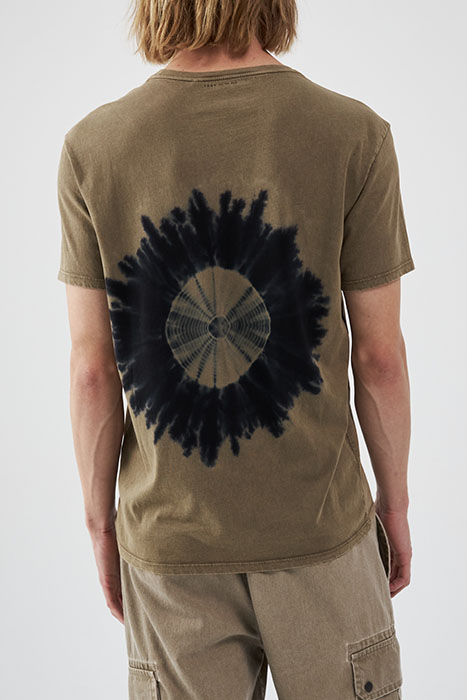 LIGHT KHAKI TIE-DYE T-SHIRT WITH IMAGES 2