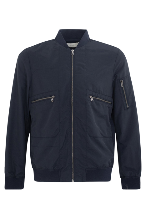 NAVY NYLON BOMBER JACKET 2