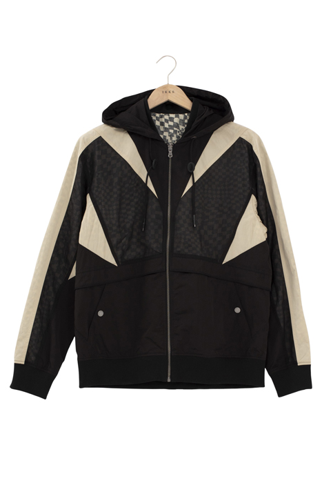 BLACK AND CHECKERBOARD REVERSIBLE JACKET 6