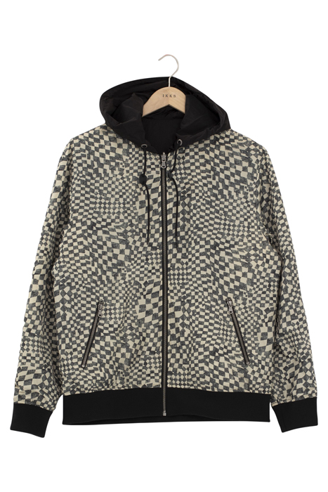 BLACK AND CHECKERBOARD REVERSIBLE JACKET 5