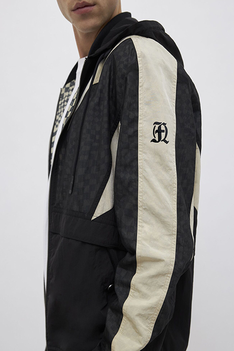 BLACK AND CHECKERBOARD REVERSIBLE JACKET 7