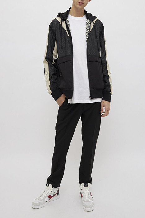 BLACK AND CHECKERBOARD REVERSIBLE JACKET 3