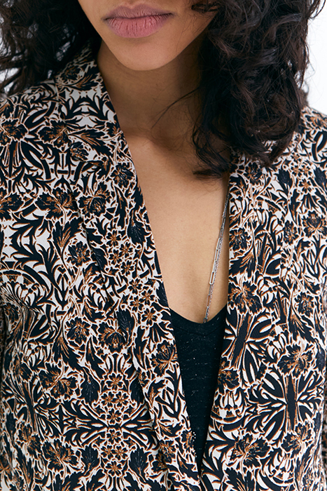 BROWN ARABESQUE PRINT SUIT JACKET 6