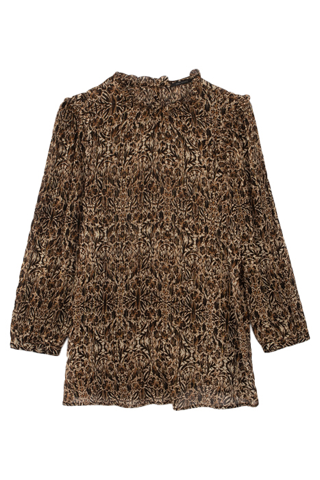 ARABESQUE PRINT VICTORIAN HIGH NECK LOOSE BLOUSE 4