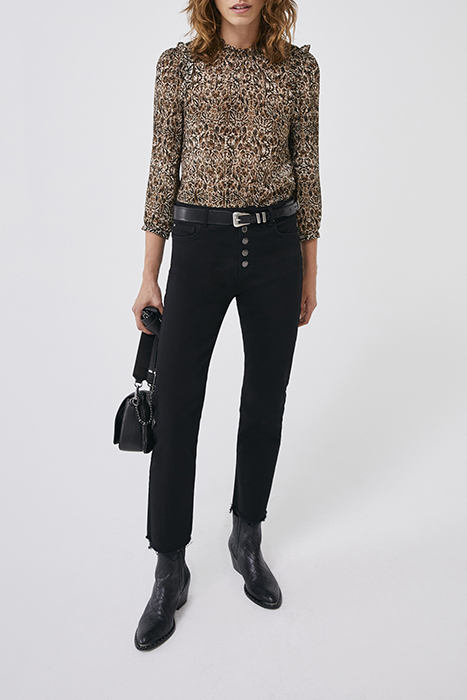 ARABESQUE PRINT VICTORIAN HIGH NECK LOOSE BLOUSE 3