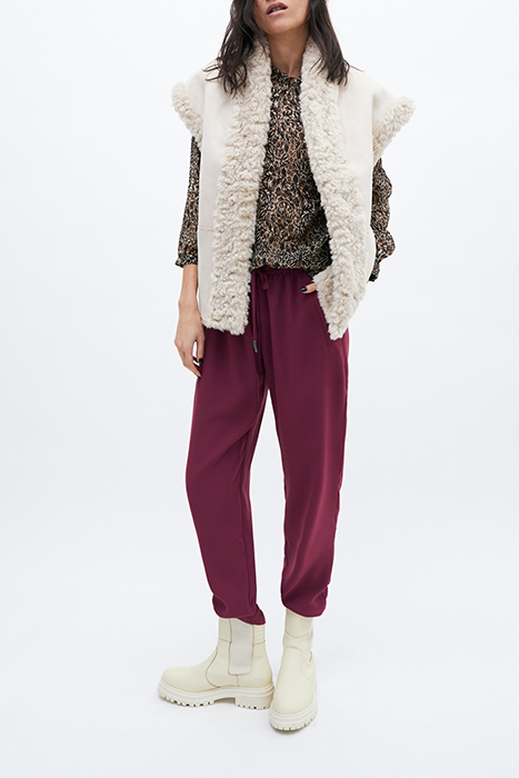 PURPLE CREPE STRAIGHT SUIT TROUSERS 3