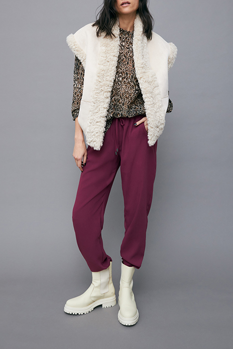 PURPLE CREPE STRAIGHT SUIT TROUSERS 5