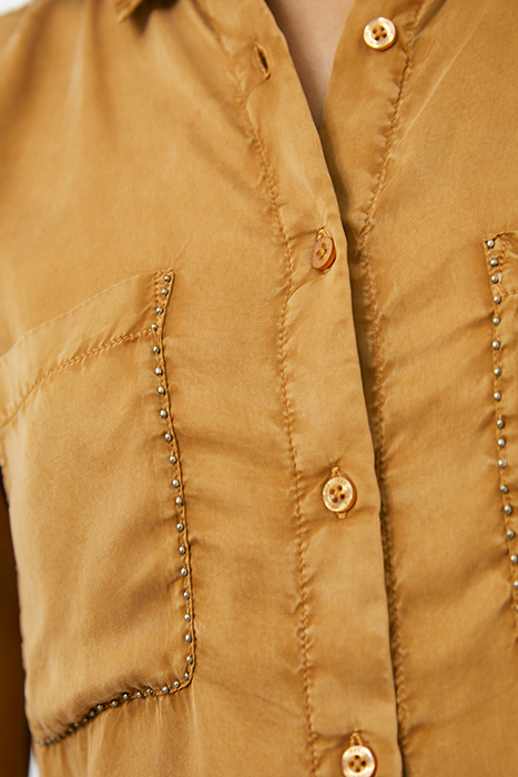 YELLOW BEADED CUPRO SHIRT 4