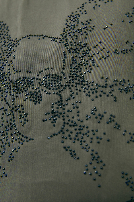 KHAKI TENCEL SHIRT DRESS WITH STUDDED BACK 6