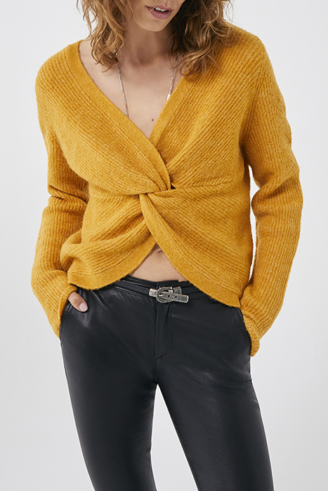 YELLOW REVERSIBLE KNIT SWEATER WOMEN 3