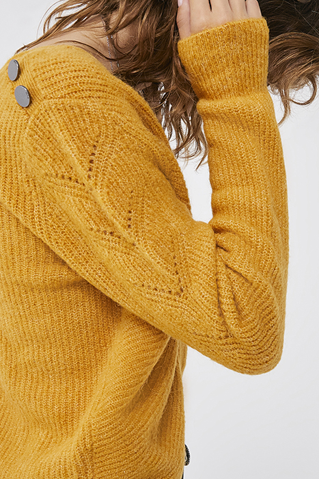 YELLOW REVERSIBLE KNIT SWEATER WOMEN 6