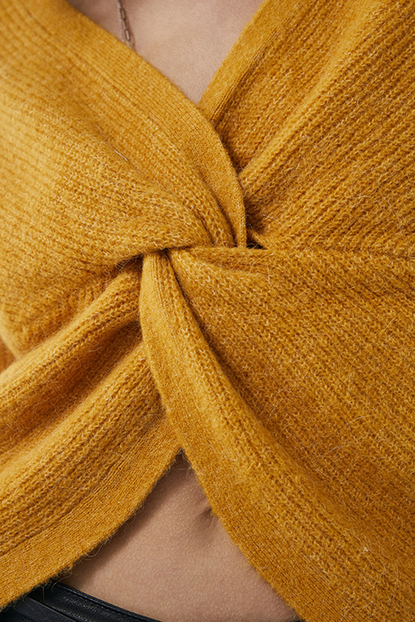 YELLOW REVERSIBLE KNIT SWEATER WOMEN 8
