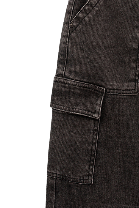 GREY CROPPED COMBAT JEANS WITH FLAP POCKETS 6
