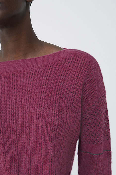 PURPLE KNIT SWEATER WITH STITCH DETAIL AND CHAINS 6