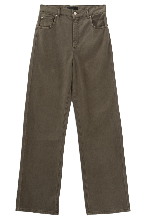 KHAKI HIGH-WAIST WIDE-LEG JEANS 3