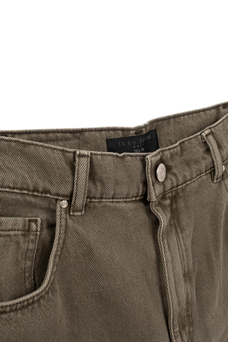 KHAKI HIGH-WAIST WIDE-LEG JEANS 7