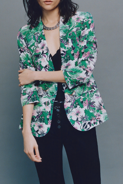 GREEN PLANT PRINT SUIT JACKET 5