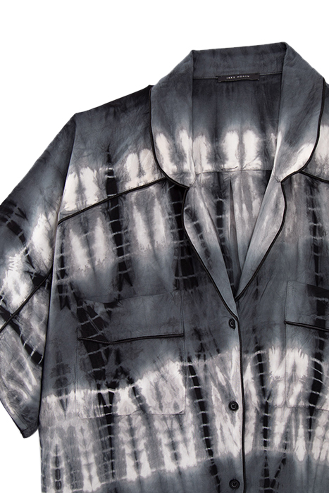 BLACK SHIRT DRESS WITH TIE-DYE PRINT 2