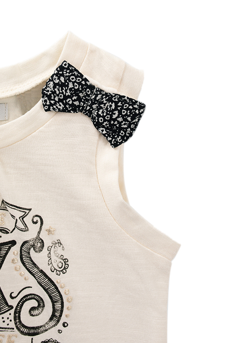 BABY GIRLS’ ECRU CAT-RIDER ORGANIC COTTON T-SHIRT 3