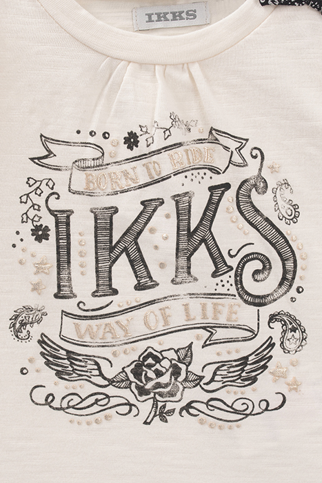 BABY GIRLS’ ECRU CAT-RIDER ORGANIC COTTON T-SHIRT 4