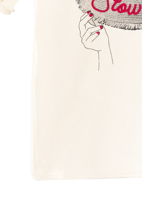 GIRLS’ ECRU EMBROIDERED ORGANIC COTTON WIDE-BRIMMED HAT 5