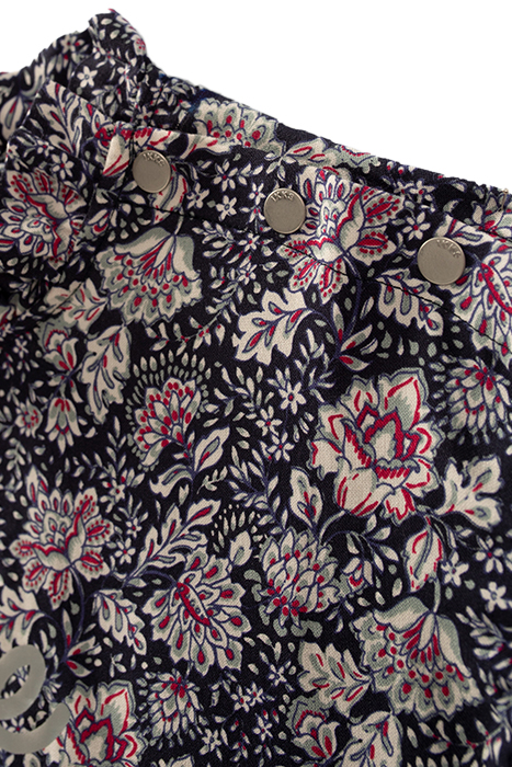 GIRLS’ NAVY FLOWER PRINT LENZING™ ECOVERO™ VISCOSE RUFFLED T 6