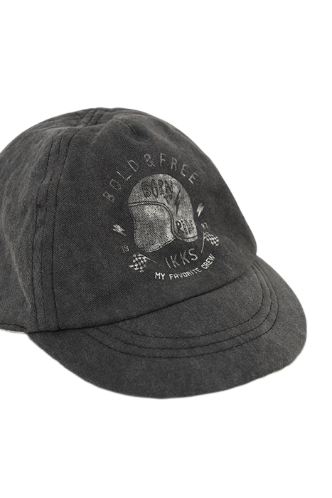 BABY BOYS' PRINTED BEIGE/GREY REVERSIBLE CAP 5