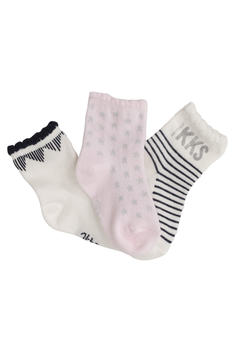 BABY GIRLS’ PINK, WHITE AND NAVY SOCKS 2