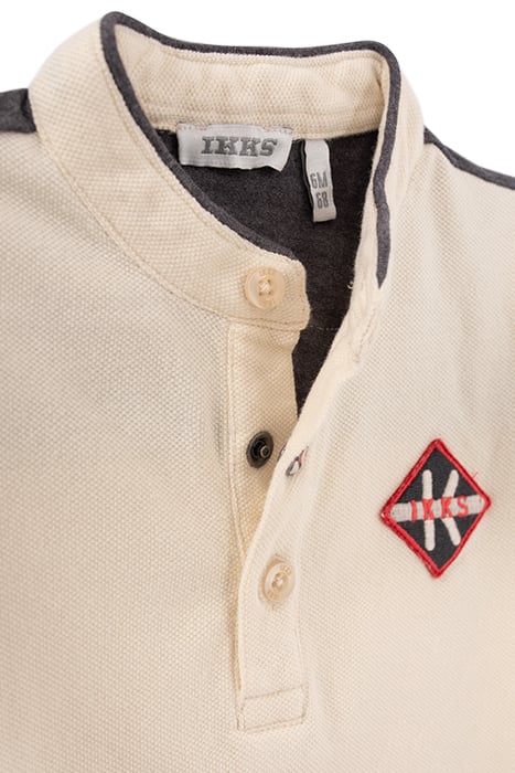 BABY BOYS’ BEIGE ORGANIC COTTON POLO SHIRT, XL BACK PATCH 4