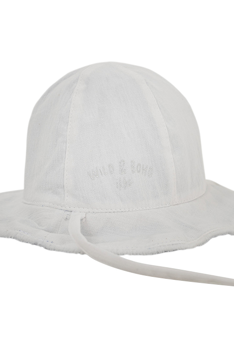 BABY GIRLS' BLUE AND WHITE EMBROIDERED REVERSIBLE HAT 5