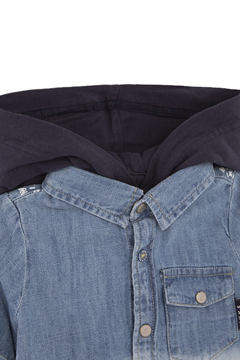 BABY BOYS’ BLUE DENIM SHIRT WITH DETACHABLE HOOD 4