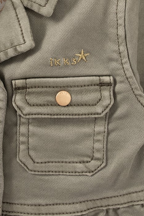 BABY GIRLS' KHAKI SAFARI JACKET WITH GOLD SLOGAN ON BACK 7