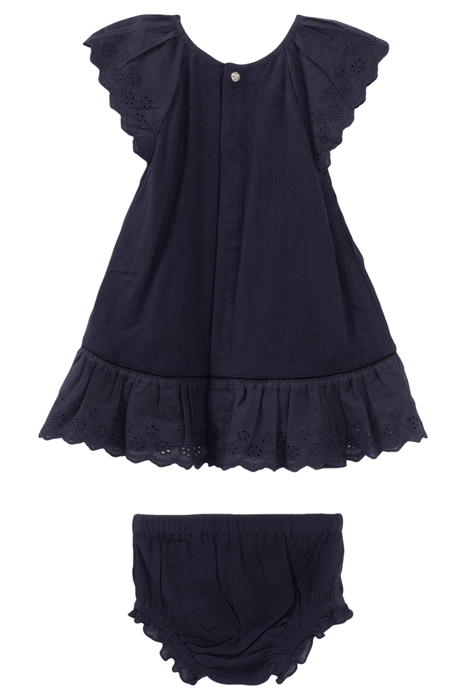 BABY GIRLS’ NAVY EMBROIDERED DRESS WITH BLOOMERS 2