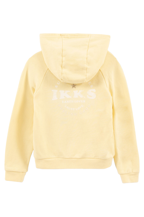 GIRLS’ YELLOW HOODED CARDIGAN WITH PRINT ON BACK 2