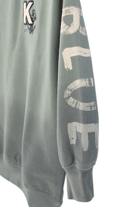 BOYS’ GREEN DEEP DYE SWEATSHIRT WITH PRINT AND BADGE 6