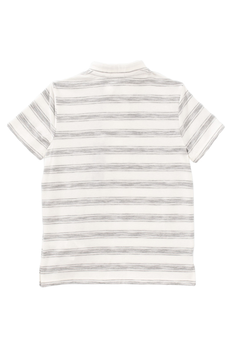 BOYS’ ECRU POLO SHIRT WITH GREY STRIPES 2