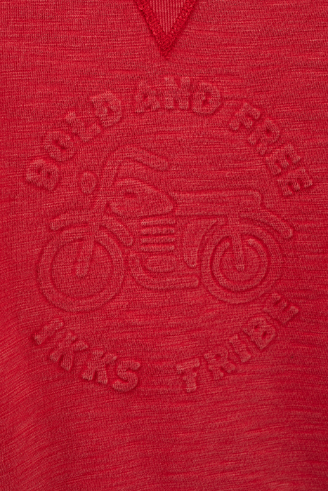 BOYS’ RED SWEATSHIRT WITH MOTORBIKE EMBOSSED SLOGANS 5