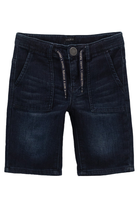 BOYS’ RAW DENIM BERMUDA SHORTS WITH SLOGAN CORDS 2