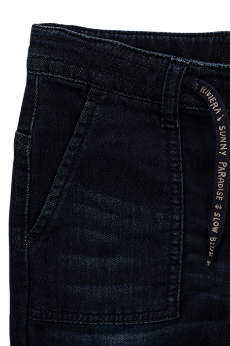 BOYS’ RAW DENIM BERMUDA SHORTS WITH SLOGAN CORDS 7