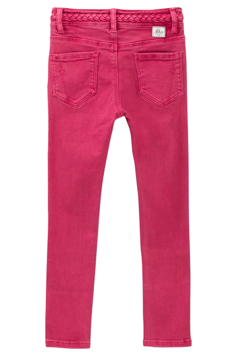 GIRLS’ FUCHSIA SKINNY JEANS WITH WOVEN BELT 2