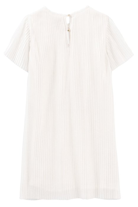 GIRLS’ WHITE GLITTERY PLEATED DRESS WITH GOLD WAISTBAND 3