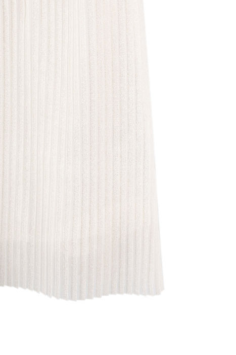 GIRLS’ WHITE GLITTERY PLEATED DRESS WITH GOLD WAISTBAND 8